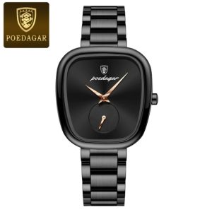POEDAGAR 783 Waterproof Luminous Hands Ladies Watch Luxury Black