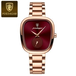 POEDAGAR 783 Waterproof Luminous Hands Ladies Watch Luxury Rose Rad