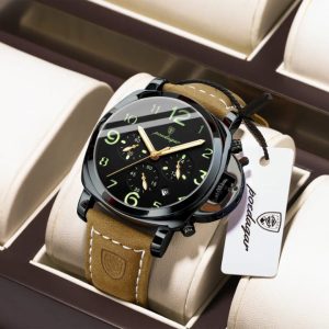 POEDAGAR 859 Luxury Sports Waterproof Luminous Mens Watch Balck & Balck