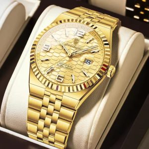 POEDAGAR 839 Fashion Business Mens Quartz Watch Golden