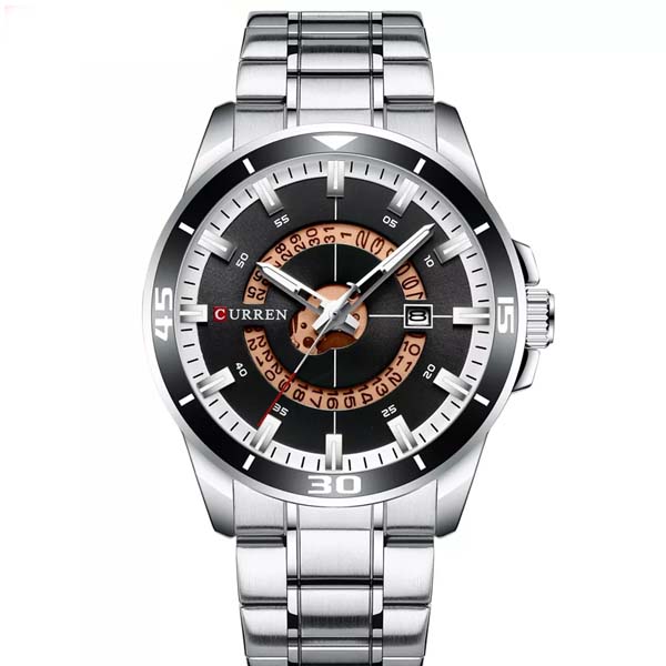 Curren 8359 Stainless Steel Watch for Men – Color : Silver