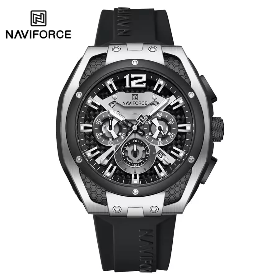 NAVIFORCE NF8063 Men’s Quartz Chronograph Watch Color : S/W/B