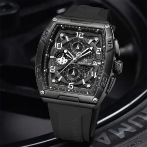 Naviforce 8052T - Black Chronograph Silicone Band Quartz