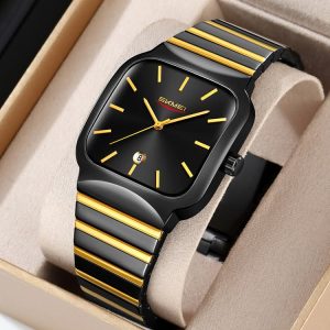 SKMEI 9361 High Quality Luxury Watch Waterproof Stainless Steel Watch for Men Black/gold/black
