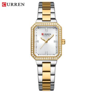 CURREN 9102 Stainless Steel Women’s Watches for – Silver Gold & White