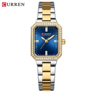 CURREN 9102 Stainless Steel Women’s Watches for – Silver Gold & Blue