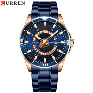 Curren 8359 Stainless Steel Watch for Men – Color :  Blue