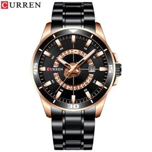Curren 8359 Stainless Steel Watch for Men – Color : Black