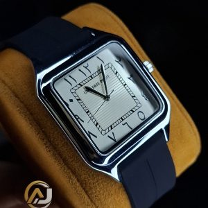 Universe Point watch with Arabic numerals and a silicone strap Color : Silver /Grey