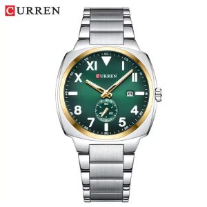 CURREN 8472 Casual Fashion Quartz Luminous Men’s Watch- Gold Green