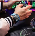 CURREN 8442 Multi-function Chronograph Men Watch Silicone Band Sports Quartz Watches-Sky - Image 7