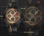 An infographic detailing the product features of the Naviforce 9110 watch,