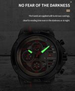 An infographic detailing the product features of the Naviforce 9110 watch,