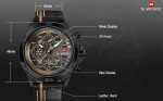 An infographic detailing the product features of the Naviforce 9110 watch,