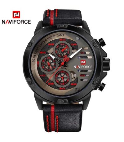 An infographic detailing the product features of the Naviforce 9110 watch,