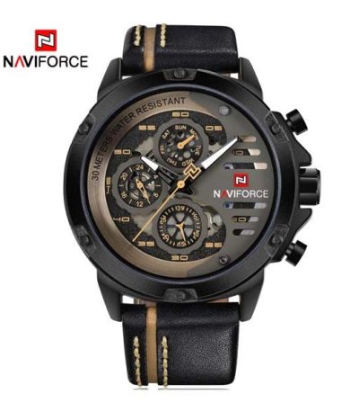 An infographic detailing the product features of the Naviforce 9110 watch,