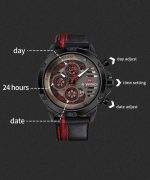 An infographic detailing the product features of the Naviforce 9110 watch,