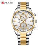CURREN 8445 Luxury Brand Watch for Men-Silver & gold