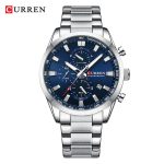 CURREN 8445 Luxury Brand Watch for Men-Silver & blue