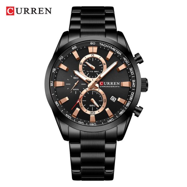 CURREN 8445 Luxury Brand Watch for Men-Black