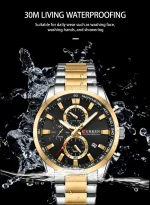 CURREN 8445 Luxury Brand Watch for Men-Gold & Balck - Image 2