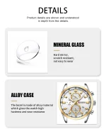 CURREN 8445 Luxury Brand Watch for Men-Silver & gold - Image 3