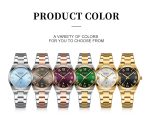 Curren 9095 Original Quartz Watch For Women (Silver Gold Green) - Image 4