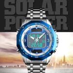 SKMEI 1493 Quartz Digital Electronic Men Watch color: silver /Blue