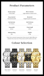 Olevs 2969 Steelness steel Men's Watch For-  Silver Gold - Image 3