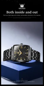 Olevs 2969 Steelness steel Men's Watch For- Black - Image 2