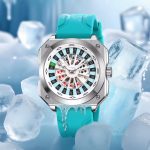 SKMEI 9379 Rotating Poker Dial Silicone Wrist Watches Quartz Waterproof Men Watch color : Sky / Silver - Image 4