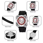 SKMEI 9379 Rotating Poker Dial Silicone Wrist Watches Quartz Waterproof Men Watch color : Black/ silver - Image 3