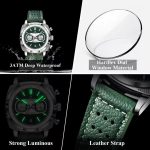 POEDAGAR 838 Luxury Fashion Men’s Quartz Watch – Silver Green - Image 6